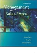 Management of a Sales Force 12th Edition Rosan Spiro - Test Bank