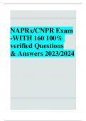 NAPRx/CNPR Exam -WITH 160 100%  verified Questions & Answers 2023/2024
