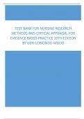 Geri Lobiondo: Test Bank for Nursing Research Methods and Critical Appraisal for Evidence Based Practice 10th Edition All Chapters