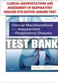 CLINICAL MANIFESTATIONS AND  ASSESSMENT OF RESPIRATORY  DISEASE 8TH EDITION JARDINS TESTBANK ‎978-0323553698
