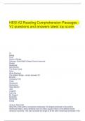  HESI A2 Reading Comprehension Passages - V2 questions and answers latest top score.