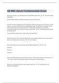AZ 900: Azure Fundamentals |196 Exam Questions with 100% Correct Answers | Verified 2023