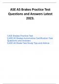 ASE A5 Brakes Practice Test Questions and Answers Latest 2023.