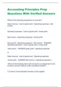 Accounting Principles Prep  Questions With Verified Answers