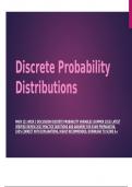 MATH 221 Week 3 Discussion Discrete Probability Variables (Summer 2023) Latest Verified Review 2023 Practice Questions and Answers for Exam Preparation, 100% Correct with Explanations, Highly Recommended, Download to Score A+