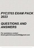 Cognition: Thinking Memory and Problem Solving(PYC3703 Latest Exam pack 2023)