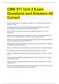 Bundle For CMN 571 Exam Questions with Correct Answers