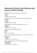 Manicurist Written Exam Questions and Answers (100%Verified).