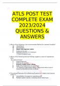  ATLS POST TEST COMPLETE EXAM 2023/2024 QUESTIONS & ANSWERS
