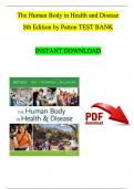 Test Bank For The Human Body in Health and Disease 8th Edition by Patton | Complete Chapter 1 - 25 | 100 % Verified