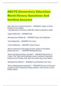 ABCTE Elementary Education  World History Questions And  Verified Answers