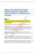 NR503 FINAL EXAM STUDY GUIDE GRADED 2023/2024 POPULATION HEALTH, PROJECTS, RESEARCH FOR NURSING Week 5 (Ch. 2)