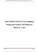 SOLUTIONS MANUAL for Sampling: Design and Analysis 3rd Edition by Sharon L. Lohr Updated A+