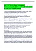 FL DCF Child Care Behavioral Observation And Screening (BOSR) 2023 Questions And Answers 