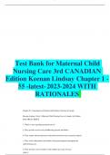 Test Bank for Maternal Child  Nursing Care 3rd CANADIAN Edition Keenan Lindsay Chapter 1 - 55 -latest-2023-2024 WITH  RATIONALES