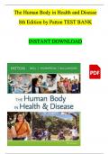 TEST BANK For The Human Body in Health and Disease 8th Edition by Patton All Chapters 1 - 25, Complete Newest Version