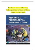 TEST BANK For Anatomy and Physiology for Emergency Care, 3rd Edition By Bledsoe, All Chapters 1 - 20, Complete Newest Version