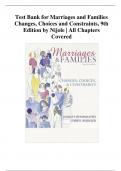 Test Bank for Marriages and Families Changes, Choices and Constraints, 9th Edition by Nijole | All Chapters Covered