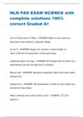 NLN PAX EXAM SCIENCE with  complete solutions 100%  correct Graded A+