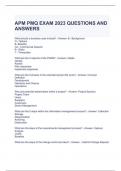 APM PMQ EXAM 2023 QUESTIONS AND ANSWERS. 2023