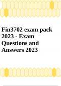 Fin3702 exam pack 2023 - Exam Questions and Answers 2023