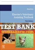 Test Bank For Elsevier's Veterinary Assisting Textbook, 3rd - 2021 All Chapters - 9780323681452