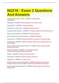 NU216 - Exam 2 Questions  And Answers