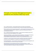  Principle of Financial Management Exam 1 questions and answers latest top score.
