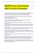 QASP Exam Questions with Correct Answers 