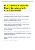 GIA Diamond Essentials Exam Questions with Correct Answers 