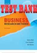 TEST BANK for BUSINESS RESEARCH METHODS 5th Edition by Emma Bell, Alan Bryman and Bill Harley ISBN-13 978-0198809876. (Complete Chapters 1-27)