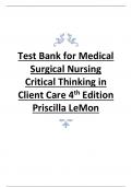Test Bank for Medical Surgical Nursing Critical Thinking in Client Care 4th Edition Priscilla LeMon .pdfTest Bank for Medical Surgical Nursing Critical Thinking in Client Care 4th Edition Priscilla LeMon .pdf