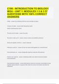 INTRODUCTION TO BIOLOGY - C190| 520 QUESTIONS FULLY SOLVED & UPDATED 2023