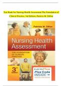 Test Bank for Nursing Health Assessment The Foundation of Clinical Practice, 3rd Edition, Patricia M. Dillon A+ verified Answers