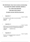 BSC 2346 Module 1 Quiz: Human anatomy and physiology FULL EXAM WITH CORRECT ANSWERS| GRADED A+ ALL 15 REAL QUIZ QUESTION 2023-2024 LATEST UPDATE (Complete solutions With Best Resources)