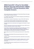SNSA SonicOS 7 (Prep for SonicWall Network Security Administrator (SNSA) for SonicOS 7) Solved Questions With Complete Answers.