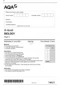 AQA A level BIOLOGY Paper 3 June 2023 official question paper-7402/3