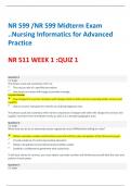 NR 599 /NR 599 Midterm Exam ..Nursing Informatics for Advanced Practice NR 511 WEEK 1 :QUIZ 1 The phrase usual and customary refersto: The success rate of a specified procedure. How much an insurer will charge to provide coverage. Correct Answer How charg
