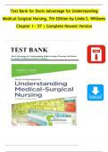 TEST BANK For Davis Advantage for Understanding Medical-Surgical Nursing 7th Edition By Linda S. Williams, All Chapters 1 - 57, Complete Newest Version