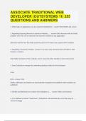 ASSOCIATE TRADITIONAL WEB DEVELOPER (OUTSYSTEMS 11)| 255 QUESTIONS AND ANSWERS|GUARANTEED SUCCESS