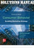SOLUTIONS MANUAL for Consumer Behavior: Building Marketing Strategy 14th Edition by David Mothersbaugh, Delbert Hawkins, Susan Bardi Kleiser ISBN 9781260158182. 