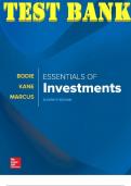 TEST BANK for Essentials of Investments, 11th Edition ISBN13: 9781260013924 By Zvi Bodie, Alex Kane and Alan Marcus. 
