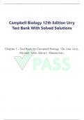 Campbell Biology 12th Edition Urry  Test Bank With Solved Solutions 