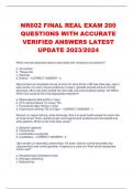 NR602 FINAL REAL EXAM 200  QUESTIONS WITH ACCURATE  VERIFIED ANSWERS LATEST  UPDATE 2023/2024