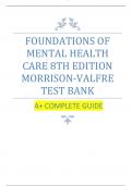 Foundations of Mental Health Care 8th Edition by Morrison-Valfre Test Bank All Chapters 1-33