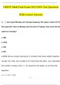 CBEST Math Final Exam 2023/2024 Test Questions With Correct Answers Well Illustrated