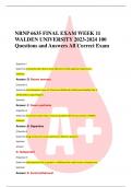 NRNP 6635 FINAL EXAM WEEK 11 WALDEN UNIVERSITY 2023-2024 100 Questions and Answers All Correct Exam