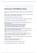 Astronomy 1010 Midterm Exam Questions and Answers 2023/2023
