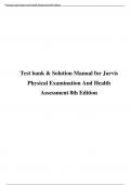 Test Bank for Jarvis Physical Examination And Health Assessment 8th Edition by Carolyn Jarvis All Chapters Updated A+