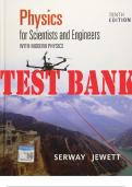TEST BANK for Physics for Scientists and Engineers with Modern Physics 10th Edition by Serway Raymond. ISBN 9781337671729 (All 44 Chapters_ Q&A)